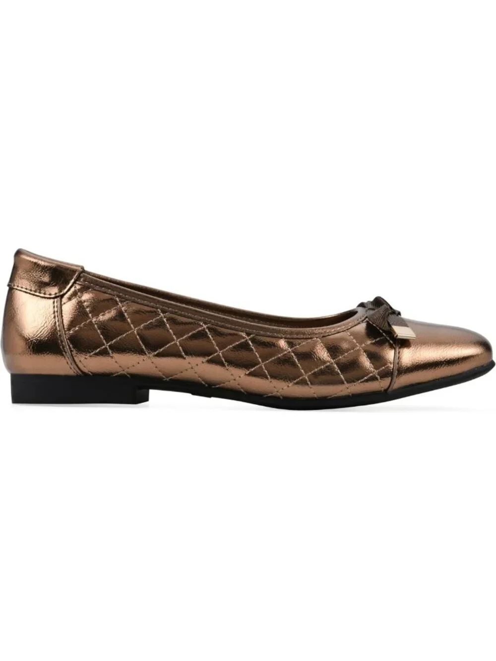 Stylish Women's Diamond Quilted Cap Toe Ballet Flats - Comfortable & Chic